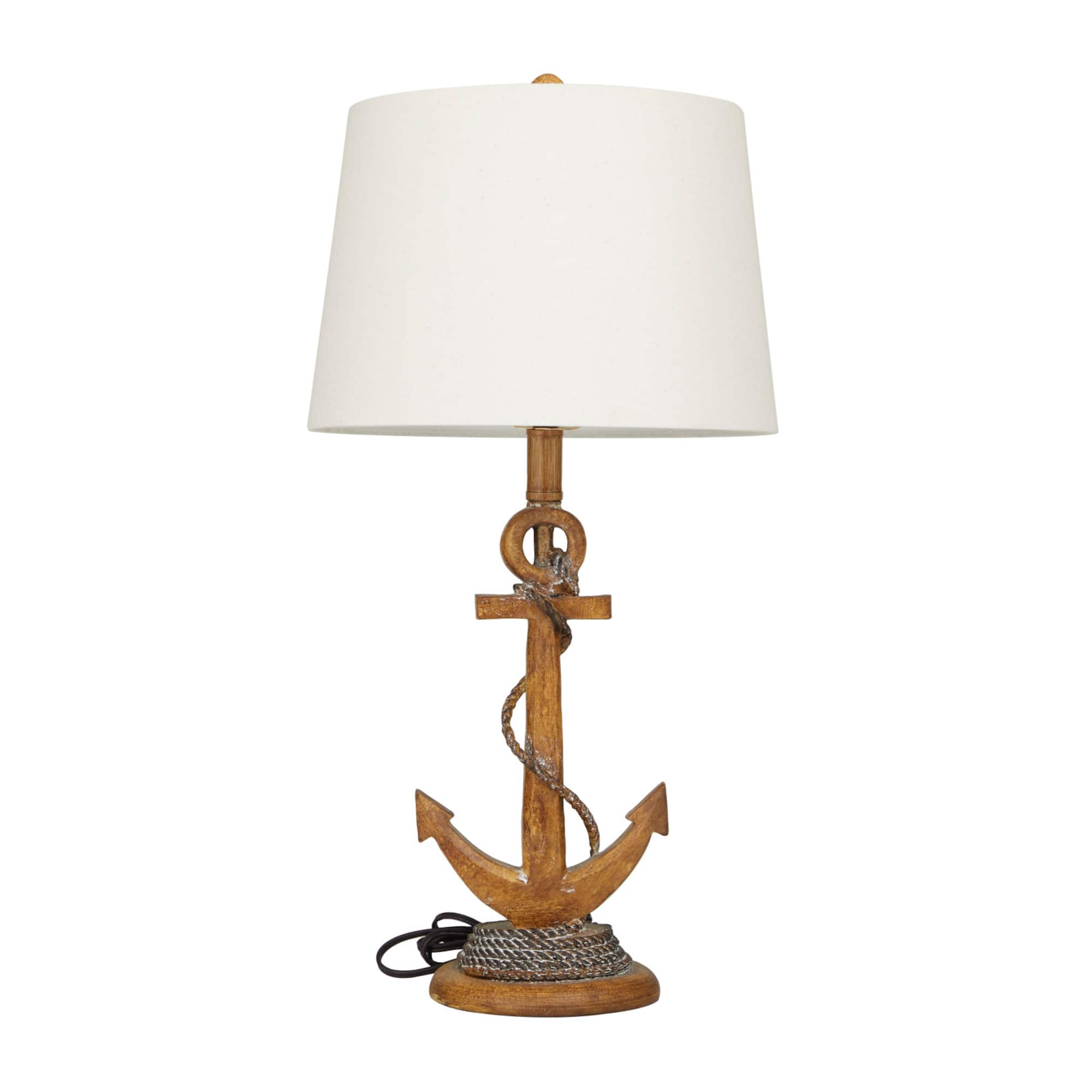 Brown Polystone Table Lamp Set of 2 13", 26"